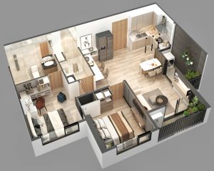 Căn hộ 2 phòng ngủ Sky Oasis