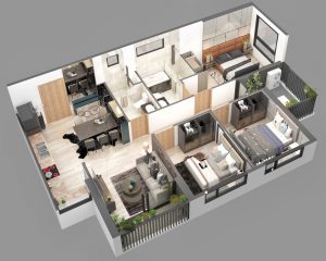 Căn 3 phòng ngủ Chung cư sky Oasis