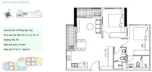 Căn hộ 2 phòng ngủ Sky Oasis