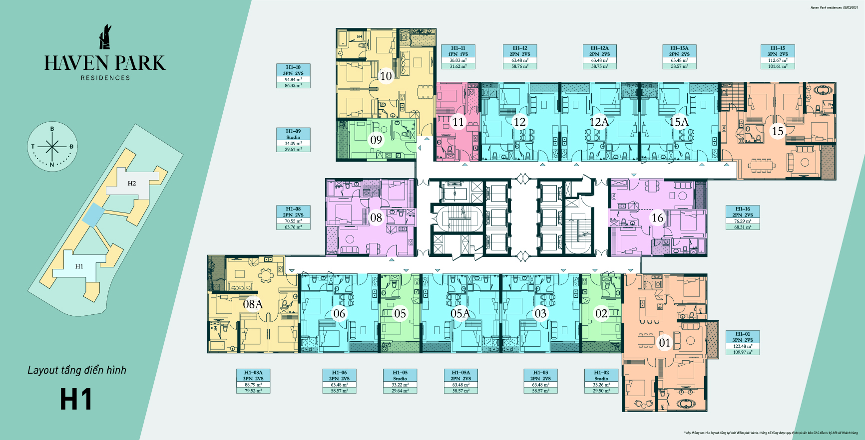Mặt bằng chung cư Haven Park